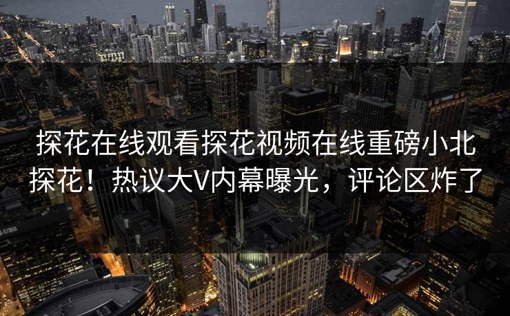 探花在线观看探花视频在线重磅小北探花！热议大V内幕曝光，评论区炸了  第1张