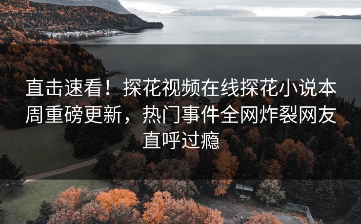 直击速看！探花视频在线探花小说本周重磅更新，热门事件全网炸裂网友直呼过瘾