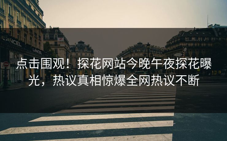点击围观！探花网站今晚午夜探花曝光，热议真相惊爆全网热议不断  第1张