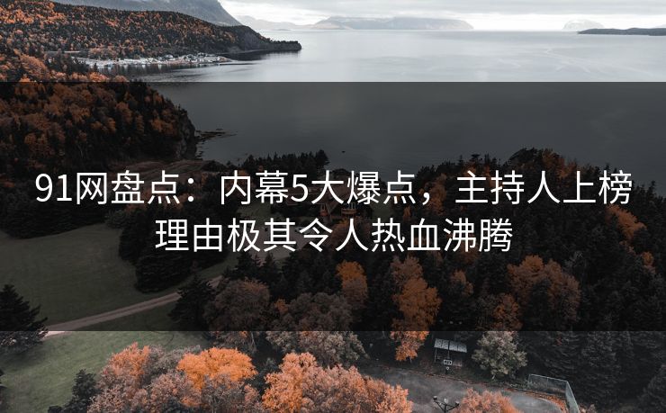 91网盘点：内幕5大爆点，主持人上榜理由极其令人热血沸腾