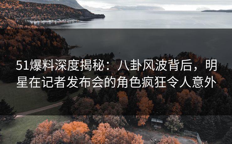 51爆料深度揭秘：八卦风波背后，明星在记者发布会的角色疯狂令人意外
