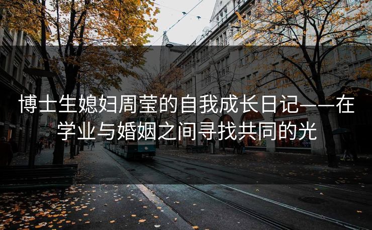 博士生媳妇周莹的自我成长日记——在学业与婚姻之间寻找共同的光