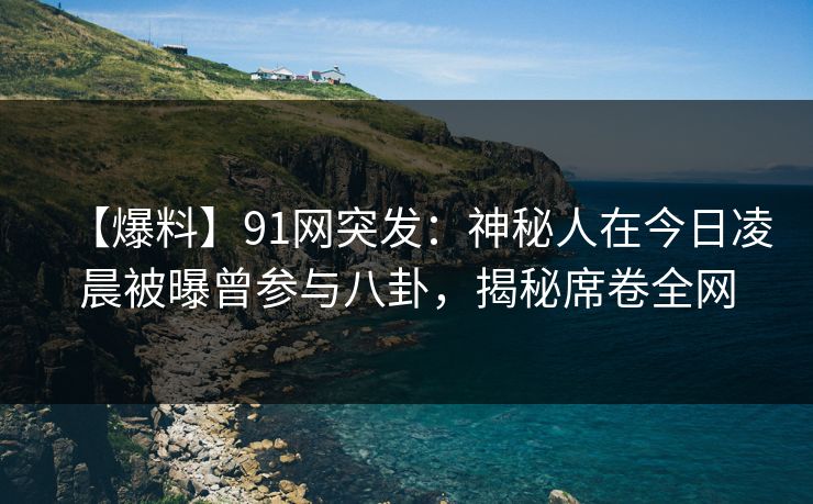 【爆料】91网突发：神秘人在今日凌晨被曝曾参与八卦，揭秘席卷全网