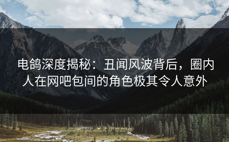 电鸽深度揭秘:丑闻风波背后,圈内人在网吧包间的角色极其令人意外 第1张 电鸽深度揭秘:丑闻风波背后,圈内人在网吧包间的角色极其令人意外 第1张